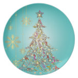PixDezines Sparkling+Whimpy Christmas Trees/blue plates
