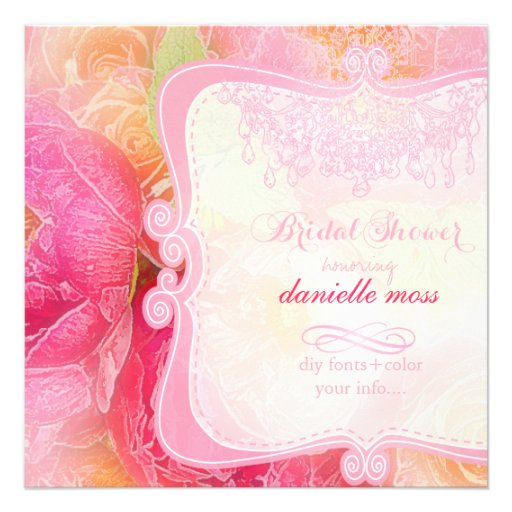 PixDezines spring bouquet+chadelier/bridal shower Announcement