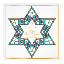 PixDezines Stainedglass star/ Bar Mitzvah Announcement