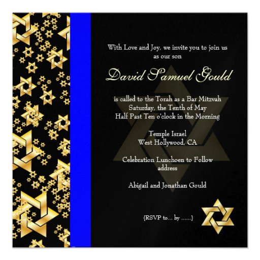 PixDezines Star of David, Bar Mitzvah Announcement