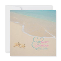 PixDezines Starfish + beach/tropical wedding Personalized Announcements