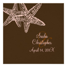 PixDezines Starfish/Beach Wedding Invitations