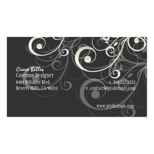 PixDezines Stylish Pearl Swirls/DIY color! Business Card (back side)