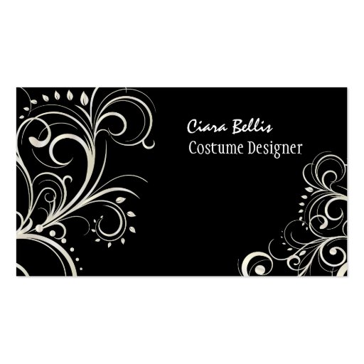 PixDezines Stylish Pearl Swirls/DIY color! Business Card (front side)
