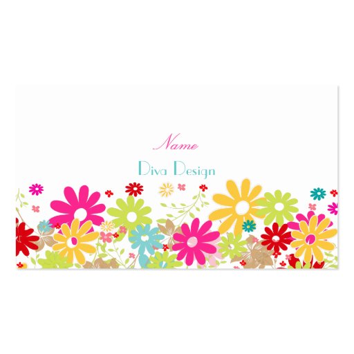 PixDezines Summer Blooms,  BusinessCard Business Card Template (front side)