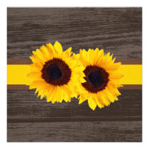 PixDezines sunflower/wood panels Personalized Invites