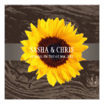 PixDezines sunflowers/rustic knotted wood invitations