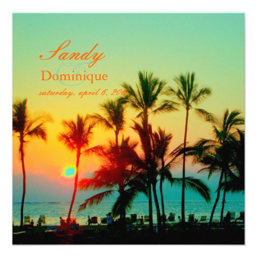 PixDezines Sunset at A-Bay/tropical wedding Personalized Invitations
