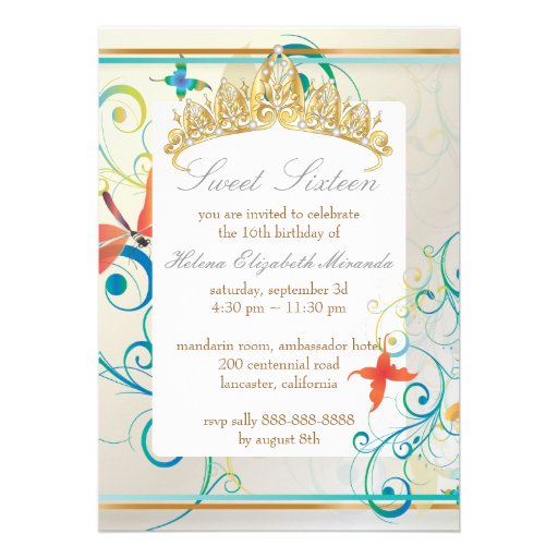 PixDezines Sweet 16/Butterfiles/Swirls/Dragonflies Custom Announcements