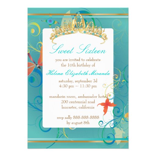 PixDezines Sweet 16/Butterfiles/Swirls/Dragonflies Invites