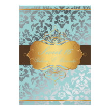 PixDezines Sweet 16/ Damask/tiara/diy colors Custom Invitations