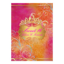 PixDezines Sweet 16/Rainbow Swirls Custom Invitations