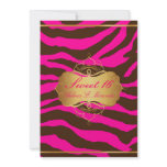 PixDezines Sweet 16/Zebra Stripes Custom Invitation
