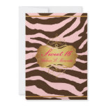 PixDezines Sweet 16/Zebra Stripes Custom Invitation