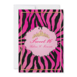 PixDezines Sweet 16/Zebra Stripes Custom Invitation