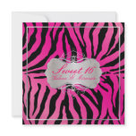 PixDezines Sweet 16/Zebra Stripes Custom Invitation