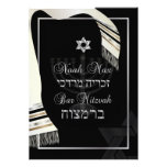 PixDezines talit bar mitzvah/black/silver invitations