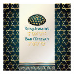 PixDezines talit+kippah/Stylish Bar Mitzvah/gold invitations