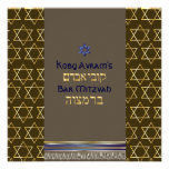 PixDezines talit/Stylish Bar Mitzvah/gold invitations