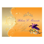 PixDezines tangine orange/sweet 16 masquerade invitations