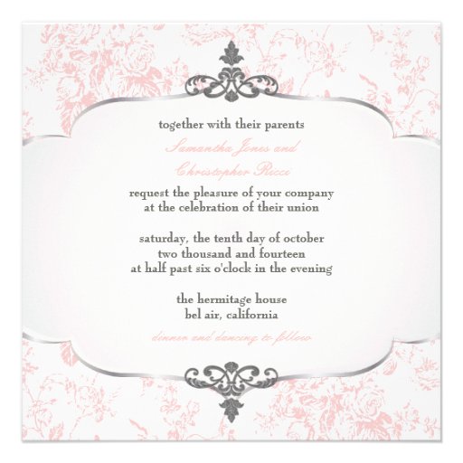 PixDezines toile pink roses/DIY background color Custom Invitations