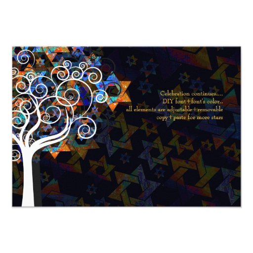 PixDezines tree of life/Bar Mitzvah celebration Personalized Invitation