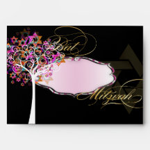 PixDezines tree of life/Bat Mitzvah Envelopes