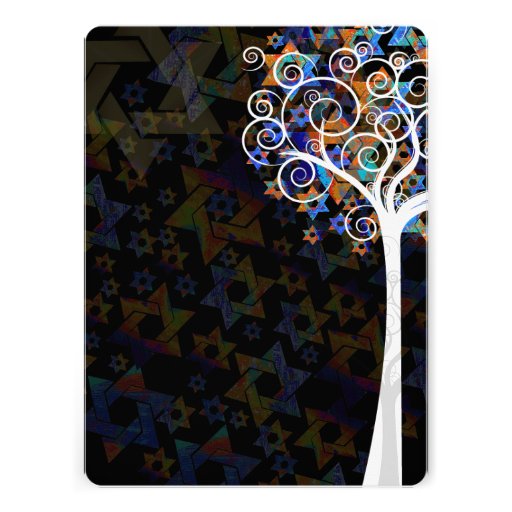 PixDezines tree of life mitzvah Invites