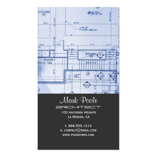 PixDezines Trendy Architect/DIY color/black+grey Business Card Template (back side)
