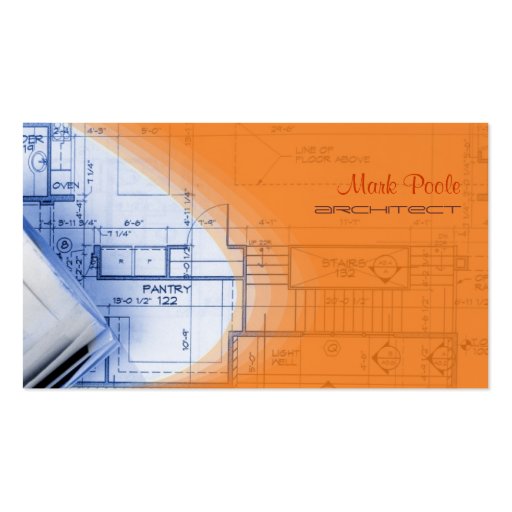 PixDezines Trendy Architect Electric Orange Business Cards