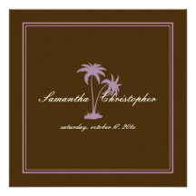 PixDezines Twin Palms, Chocolate Lilac Invitation