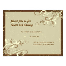 PixDezines Vanilla Swirls / Brown Personalized Invites