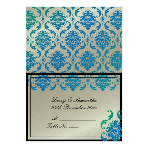 PixDezines Vendome Damask Tent Place Card (Chubby) Business Card Templates (front side)