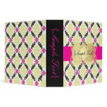 PixDezines Venezia, Pink + Green Damask Vinyl Binder