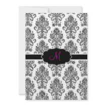 PixDezines Victorian Damask/Black+White/DIY color Custom Invites