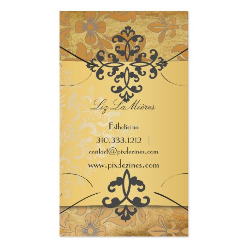 PixDezines vintage baroque damask Business Card Templates (back side)