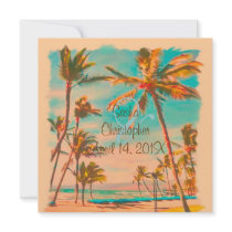 PixDezines Vintage Beach Scence/Aloha/Luau Custom Invitation
