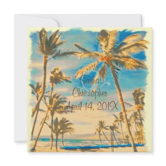 PixDezines Vintage Beach Scence/Aloha/Luau invitation