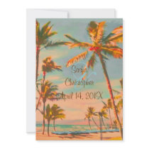 PixDezines Vintage Beach Scence/Aloha/Luau Personalized Invitation
