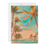 PixDezines Vintage Beach, tropical paradise Custom Invitation