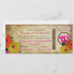 PixDezines vintage boarding pass/hibiscus invitations