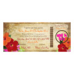 PixDezines vintage boarding pass/hibiscus Personalized Announcements