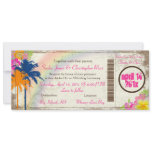 PixDezines vintage boarding pass/twin palms invitations