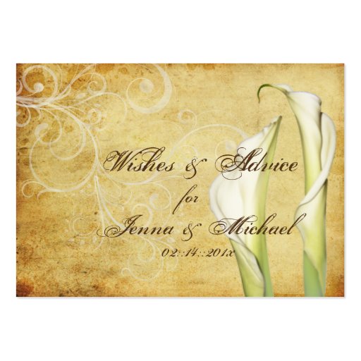 PixDezines Vintage Calla Lilies Advice Cards Business Card Templates (front side)