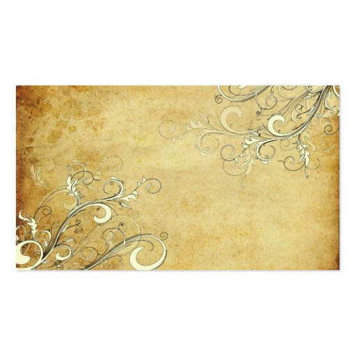 PixDezines vintage cream swirls Business Card Template (back side)
