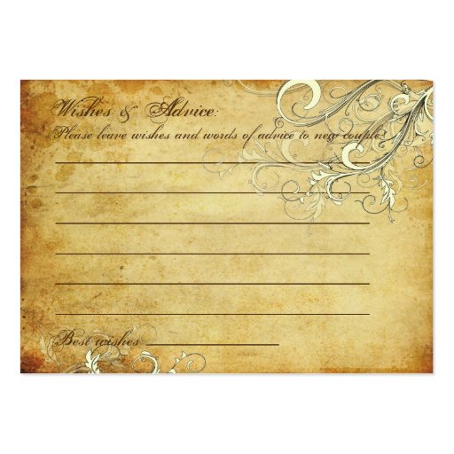 PixDezines vintage cream swirls Business Card Template (back side)