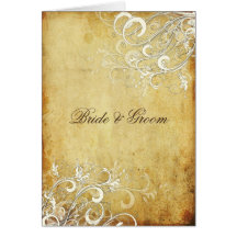 PixDezines Vintage Cream Swirls/faux parchment Greeting Cards