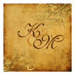 PixDezines Vintage Cream Swirls/faux parchment Personalised Announcement