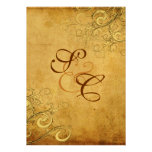 PixDezines Vintage Cream Swirls/faux parchment Personalized Announcements