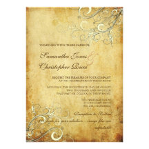 PixDezines Vintage cream swirls Invitations
